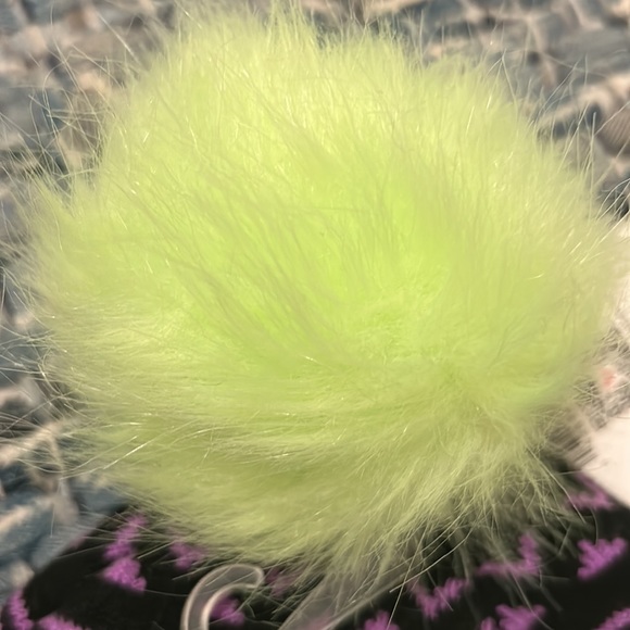 Neon Chevron Faux Fur Pom Top Beanie by Justice - Picture 7 of 8